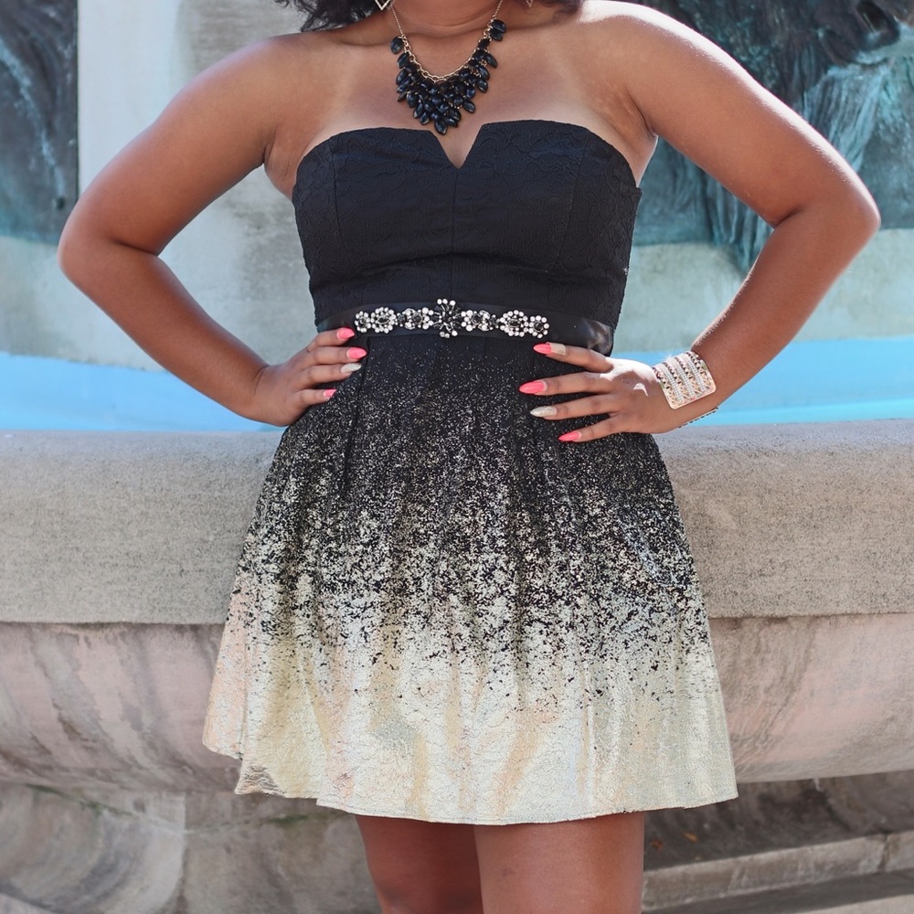 black & gold homecoming dress
